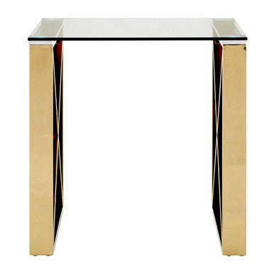 Allure Champagne Gold Cross Legs End Table - Bargainia.com - 5018705389424