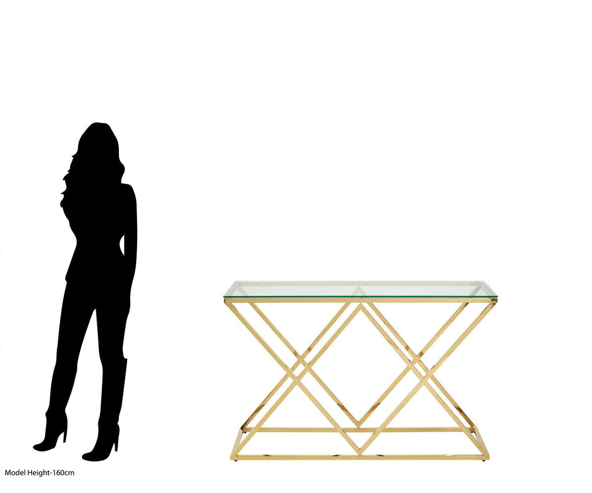 Allure Gold Finish Console Table - Bargainia.com - 5018705438771