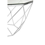 Allure Hexagon Tempered Glass Chrome Coffee Table - Bargainia.com - 5018705388793