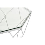 Allure Hexagon Tempered Glass Chrome Coffee Table - Bargainia.com - 5018705388793