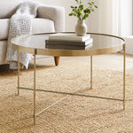 Allure Large Grey Mirror Round Side Table - Bargainia.com - 5018705389738