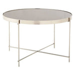 Allure Large Grey Mirror Round Side Table - Bargainia.com - 5018705389738