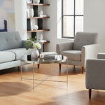 Allure Large Grey Mirror Round Side Table - Bargainia.com - 5018705389738