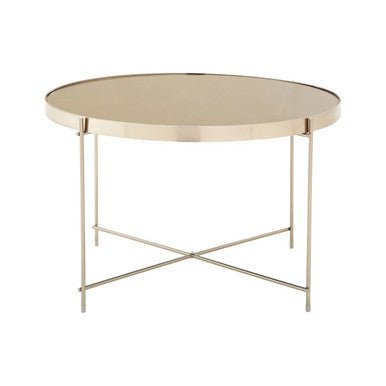 Allure Large Grey Mirror Round Side Table - Bargainia.com - 5018705389738