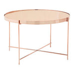 Allure Large Pink Mirror Side Table - Bargainia.com - 5018705389721