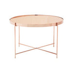 Allure Large Pink Mirror Side Table - Bargainia.com - 5018705389721