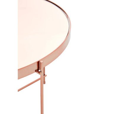 Allure Large Pink Mirror Side Table - Bargainia.com - 5018705389721