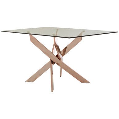 Allure Rectangular Rose Gold Dining Table - Bargainia.com - 5018705390031