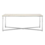 Allure White Faux Marble Chrome Coffee Table - Bargainia.com - 5018705389219