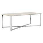 Allure White Faux Marble Chrome Coffee Table - Bargainia.com - 5018705389219