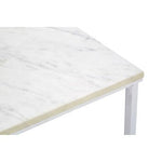 Allure White Faux Marble Chrome Coffee Table - Bargainia.com - 5018705389219