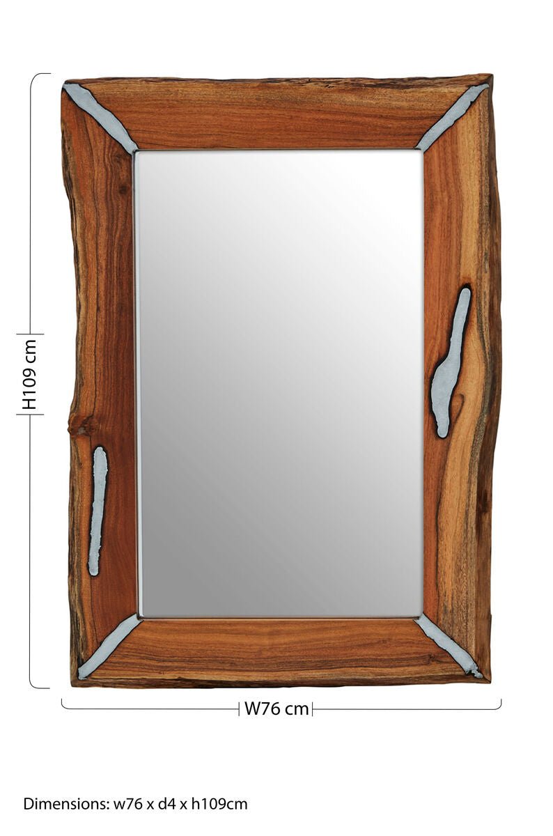 Almora Acacia Wood Wall Mirror - Bargainia.com - 5018705451442