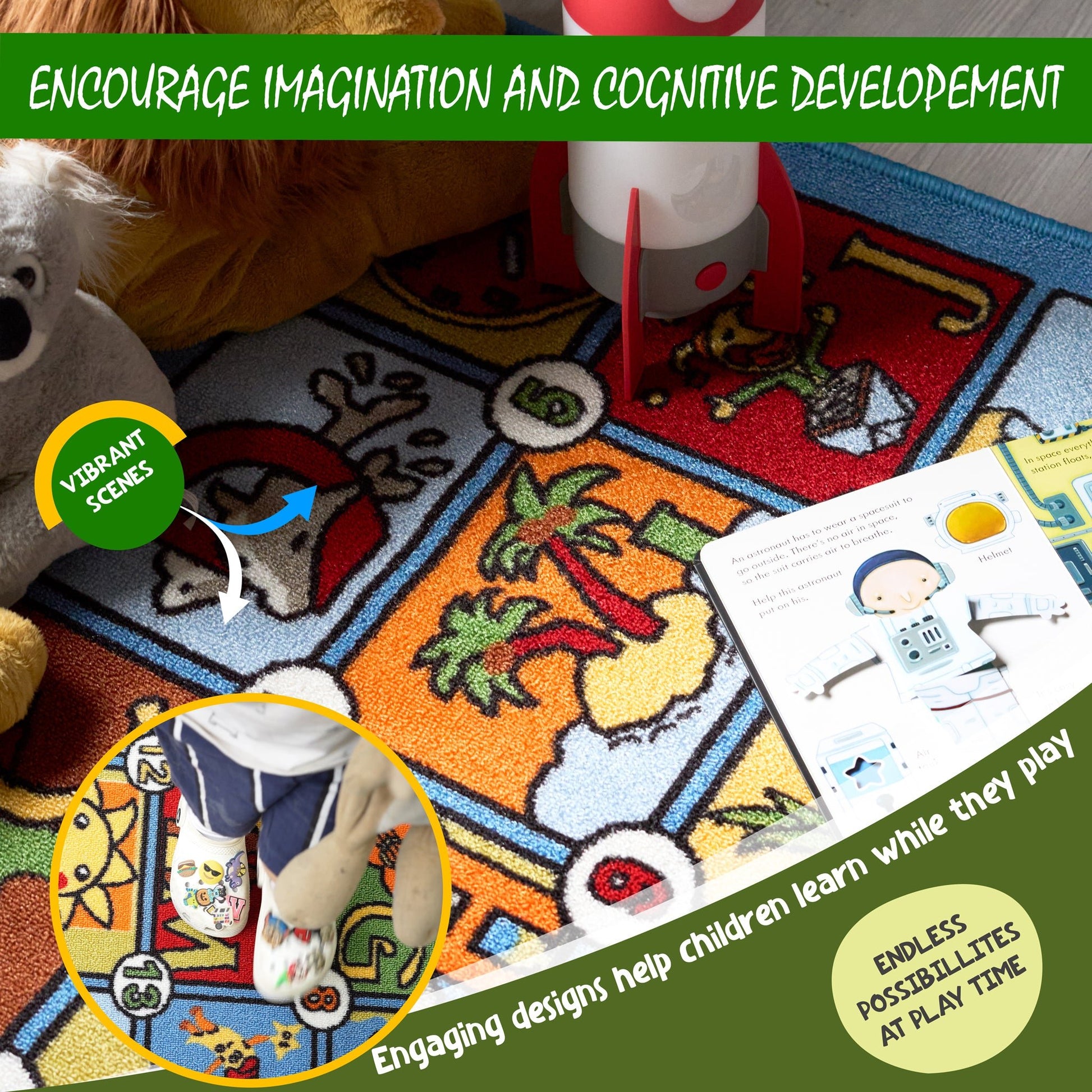 Alphabet Play Mat Nursery Play Room Non Slip Rug Alphabet Kids Play Mat Clearance