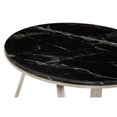Alvaro Round Coffee Table With Black Marble Top - Bargainia.com - 5018705475721