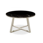 Alvaro Round Coffee Table With Black Marble Top - Bargainia.com - 5018705475721