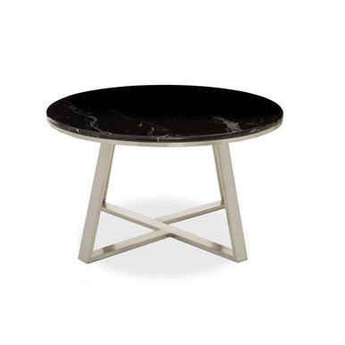 Alvaro Round Coffee Table With Black Marble Top - Bargainia.com - 5018705475721