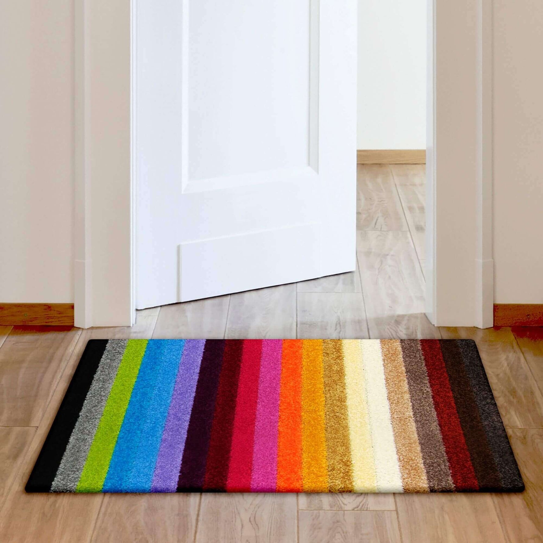 Alya Striped Multicolour Rugs | 117M - Bargainia.com - 