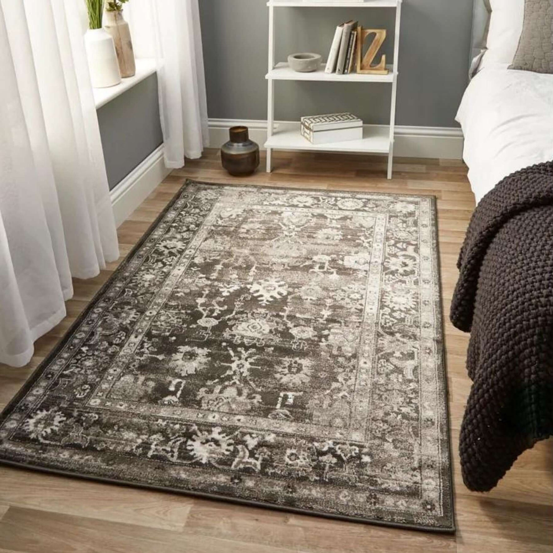 Anatolia Dark Grey Vintage Rug - Bargainia.com - 