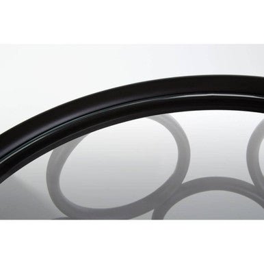 Antalya Black Round Side Table with Glass Top - Bargainia.com - 5018705791968