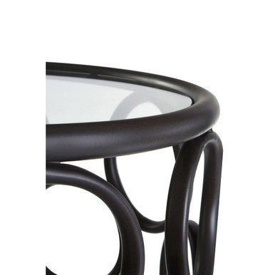 Antalya Black Round Side Table with Glass Top - Bargainia.com - 5018705791968