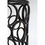 Antalya Black Round Side Table with Glass Top - Bargainia.com - 5018705791968