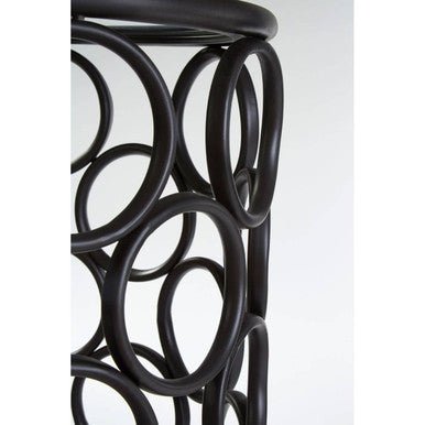 Antalya Black Round Side Table with Glass Top - Bargainia.com - 5018705791968
