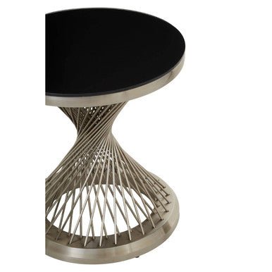 Anzio Hourglass Side Table with Silver Base - Bargainia.com - 5018705475356