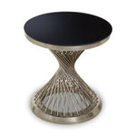 Anzio Hourglass Side Table with Silver Base - Bargainia.com - 5018705475356