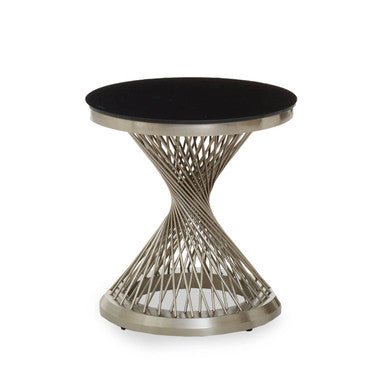 Anzio Hourglass Side Table with Silver Base - Bargainia.com - 5018705475356
