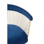 Anzio Navy Blue Velvet And Brushed Gold Chair - Bargainia.com - 5018705475448