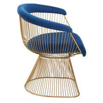 Anzio Navy Blue Velvet And Brushed Gold Chair - Bargainia.com - 5018705475448