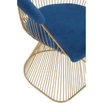 Anzio Navy Blue Velvet And Brushed Gold Chair - Bargainia.com - 5018705475448