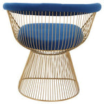 Anzio Navy Blue Velvet And Brushed Gold Chair - Bargainia.com - 5018705475448