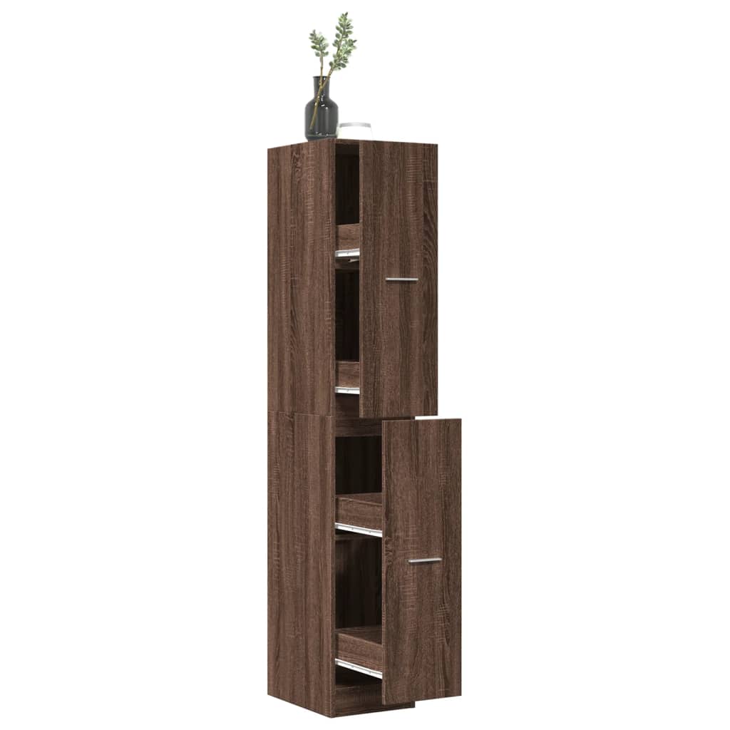 Apothecary Cabinet Brown Oak 30x41x174.5 cm Engineered Wood - Bargainia.com - 