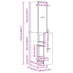 Apothecary Cabinet Brown Oak 30x41x174.5 cm Engineered Wood - Bargainia.com - 