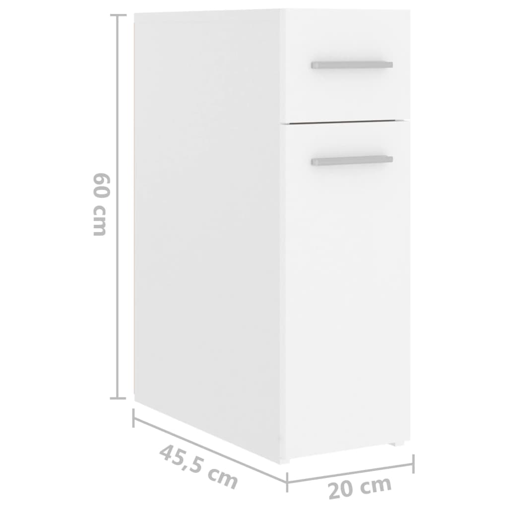 Apothecary Cabinet White 20x45.5x60 cm Engineered Wood - Bargainia.com - 8720286587324 - 804211