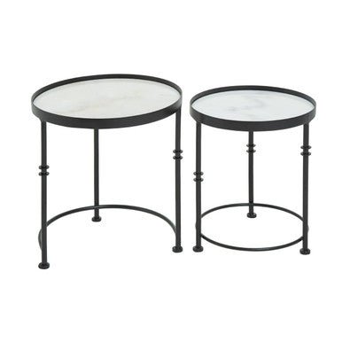 Arcana Set Of 2 Round Side Tables - Bargainia.com - 5018705484624