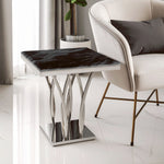 Arenza Black Marble And Silver Side Table - Bargainia.com - 5018705475820