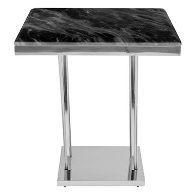 Arenza Black Marble And Silver Side Table - Bargainia.com - 5018705475820