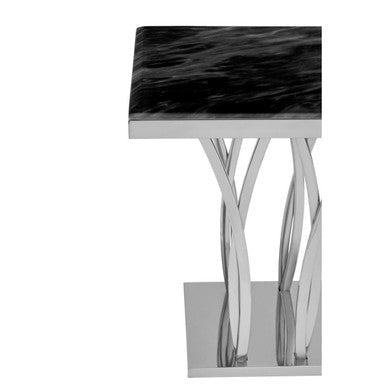 Arenza Black Marble And Silver Side Table - Bargainia.com - 5018705475820