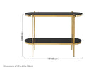 Arezzo 2 Tier Gold Console Table with Black Tempered Glass - Bargainia.com - 5018705414782