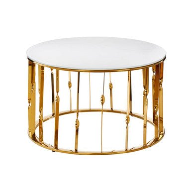 Arezzo Round Coffee Table With Gold Finish Frame - Bargainia.com - 5018705414768