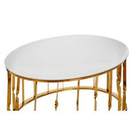Arezzo Round Coffee Table With Gold Finish Frame - Bargainia.com - 5018705414768