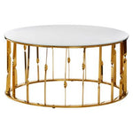 Arezzo Round Coffee Table With Gold Finish Frame - Bargainia.com - 5018705414768