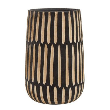 Arlo Large Natural And Black Wooden Vase - Bargainia.com - 5018705986395