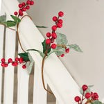 Artificial Christmas Red Berry Holly Garland - 145cm - Bargainia.com - 