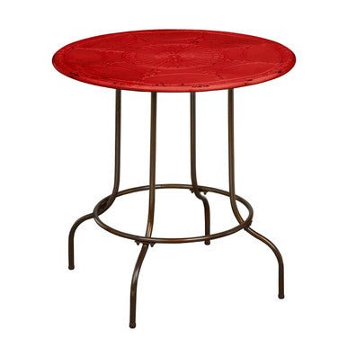 Artisan Red Metal Table - Bargainia.com - 5018705772103