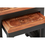 Artisan Set of Three Acacia Wood and Metal Nesting Tables - Bargainia.com - 5018705398396