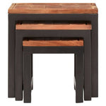 Artisan Set of Three Acacia Wood and Metal Nesting Tables - Bargainia.com - 5018705398396