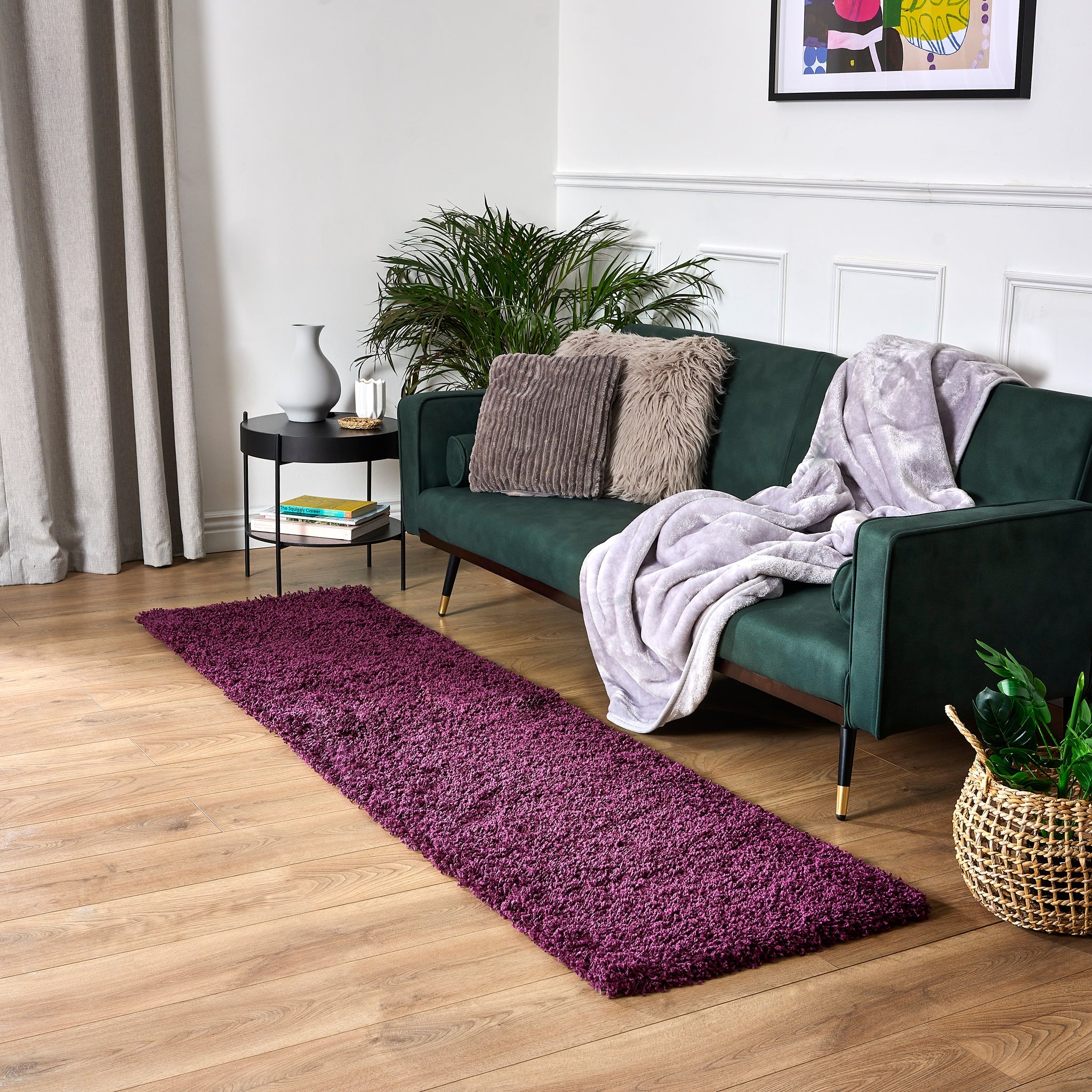 Aubergine Thick Shaggy Rug - California Rugs Rug Masters